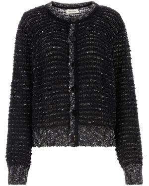 Ernest W. Baker Two-tone Mohair Blend Cardigan - Black