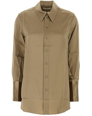 Co. Dove Gray Satin Shirt - Natural