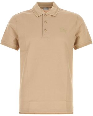 Burberry Beige Piquet Polo Shirt - Natural