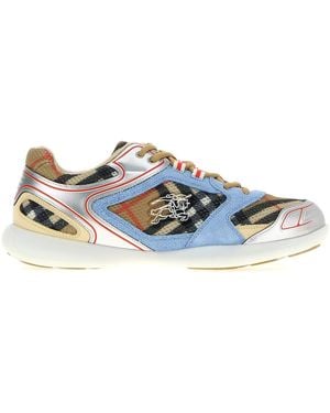 Burberry Sneakers Matrix multicolor in rete e pelle scamosciata - Blu