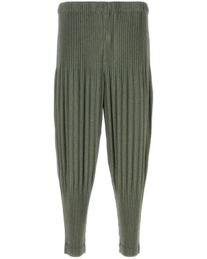Homme Plissé Issey Miyake Pantalone in poliestere verde