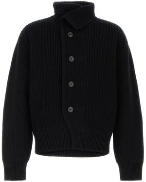 Dries Van Noten Black Wool Marino Cardigan