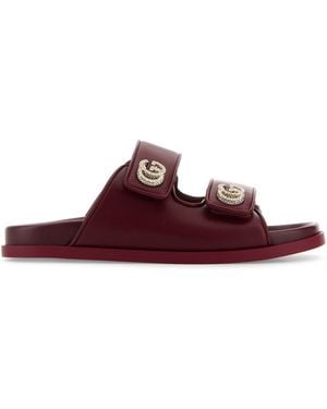 Gucci Slippers in pelle bordeaux - Viola