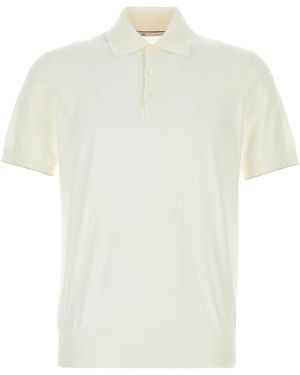 Brunello Cucinelli White Cotton Polo Shirt