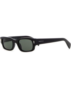 McQueen Black Acetate Panthos Sunglasses