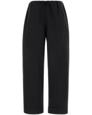 The Row Relaxed Drawstring Pant - Black