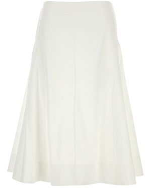 KHAITE White Poplin Artin Skirt