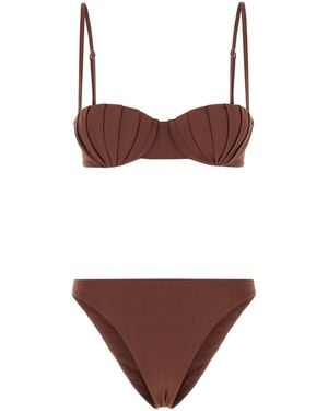 Amotea Brown Stretch Nylon Serena Bikini
