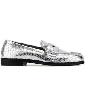 DSquared² Silver Leather Neoclassic Loafers - White