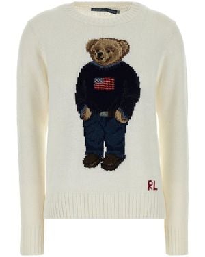Polo Ralph Lauren White Linen Blend Jumper