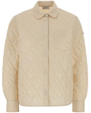 Moncler Ivory Nylon Shirt - Natural