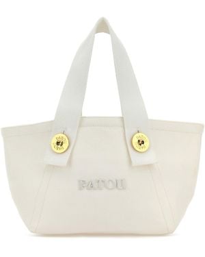 Patou Borsa a mano Trapeze in tela bianca - Bianco