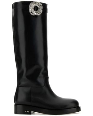 Mach & Mach Leather Galaxy Riding Boots - Black