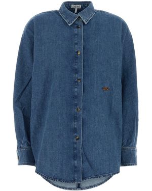 Loewe Camicia oversize in denim - Blu