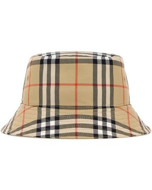 Burberry Embroidered Canvas Bucket Hat - Natural