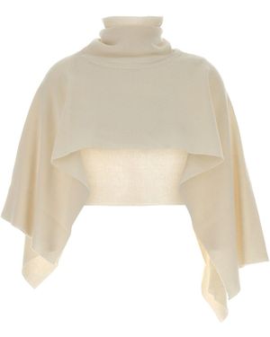 Magda Butrym Ivory Wool Cape - Natural