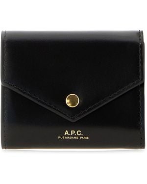 A.P.C. Portamonete Envelope in pelle nera - Nero