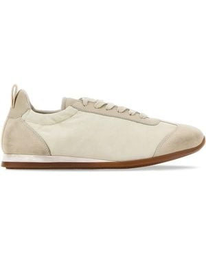 Uma Wang Ivory Canvas And Suede Sneakers - White