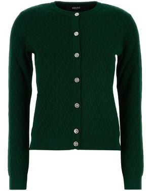 Versace Green Stretch Viscose Blend Cardigan
