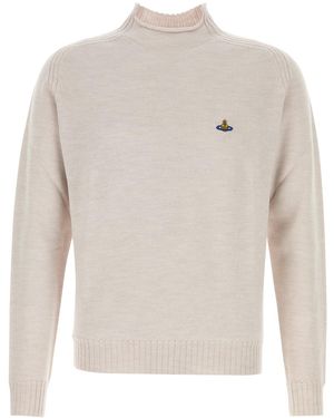 Vivienne Westwood Sand Wool Fisherman Sweater - White