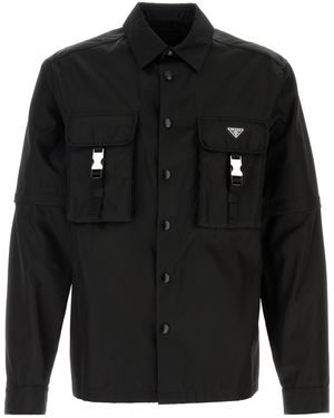 Prada Camicia in Re-Nylon nero