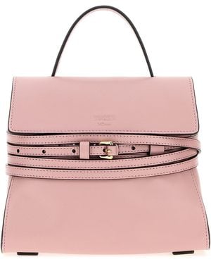 Moschino Pink Nappa Leather Small Tie Me Handbag