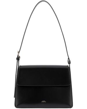 A.P.C. Black Leather Virginie Shoulder Bag