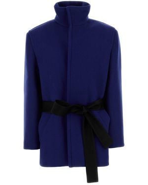 Saint Laurent Giubbino in lana blu