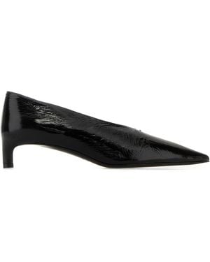 Jil Sander Leather Court Shoes - Black
