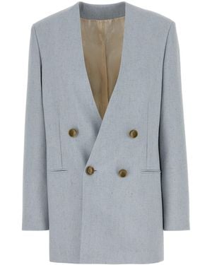 Alberta Ferretti Melange Light-blue Jersey Blazer - Gray