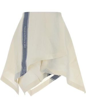 JW Anderson Ivory Linen Mini Skirt - White