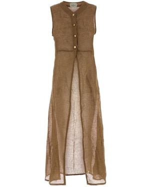 LeKasha Biscuit Linen Biba Cardigan - Natural