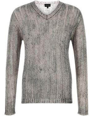Giorgio Armani Maglione in misto mohair grigio melangè