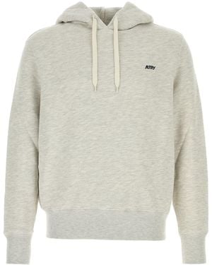 Autry Melange Light Gray Cotton Sweatshirt - White