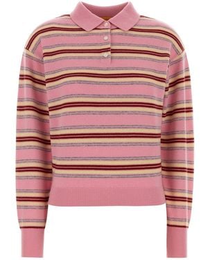Guest In Residence Embroidered Cashmere Collegiate Polo Shirt