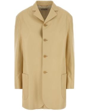 Jil Sander Cream Leather Blazer - Natural