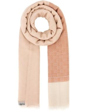 Gucci Sciarpa in misto cashmere ricamato - Bianco