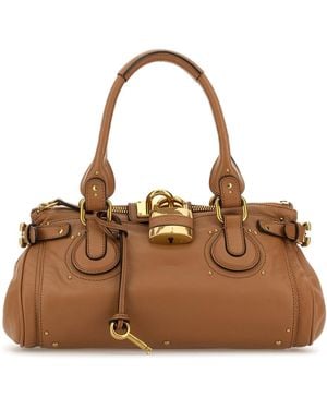 Chloé Borsa a spalla Paddington in pelle cammello - Marrone