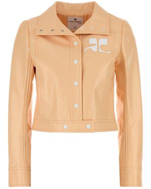 Courreges Peach Vinyl Blazer - White