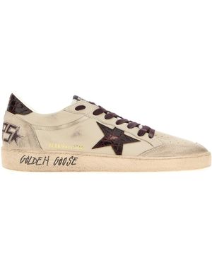 Golden Goose Deluxe Brand Chalk Leather Ball Star Trainers - Natural