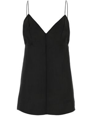 KHAITE Black Silk Talsie Top