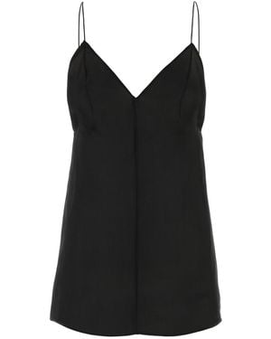 KHAITE Black Silk Talsie Top