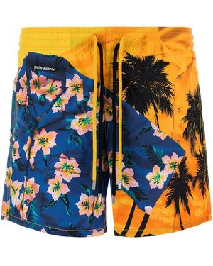 PALM ANGELS X VILEBREQUIN Printed Nylon Swimming Shorts - Blue
