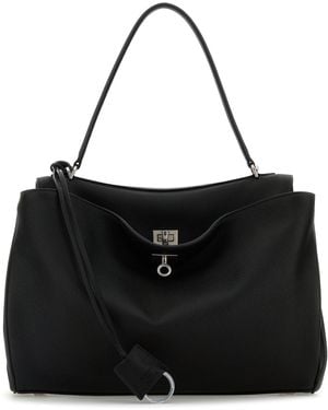Balenciaga Borsa a mano Rodeo media in pelle nera - Nero