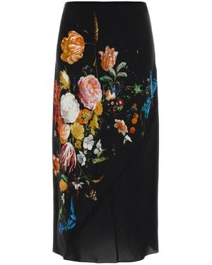 Dries Van Noten Satin Skirt - Black