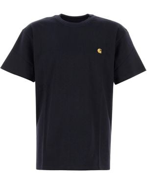 Carhartt S/S Chase T-Shirt in cotone blu notte - Nero