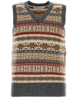 Harley Of Scotland Embroidered Wool Vest - Multicolour