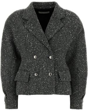 Alessandra Rich Multicolor Tweed Blazer - Black