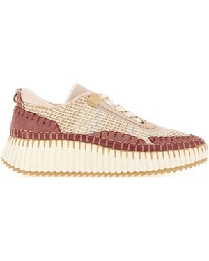 Chloé Multicolor Fabric Nama Sneakers - Pink