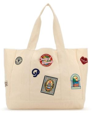 Pantamolle Ivory Canvas Shopping Bag - Natural